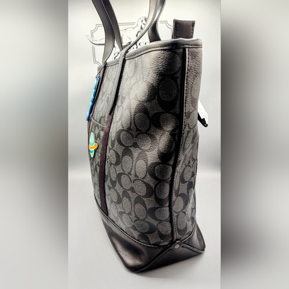 RARE! Coach X NASA City Tote -Upcycled- One-of-a-Kind Black/Grey - Picture 10 of 16
